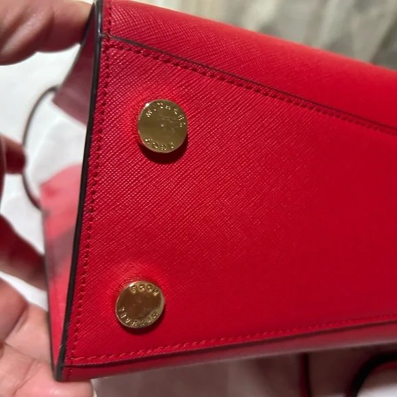 MICHAEL KORS KARLA SATCHEL RED PURSE